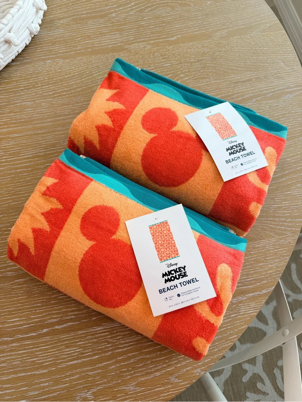 NWT Set of 2 Disney Mickey Mouse Beach Towels from The Big One